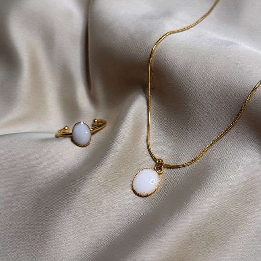 Livia set, goud, wit